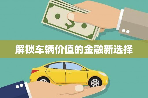 乌来解锁车辆价值的金融新选择