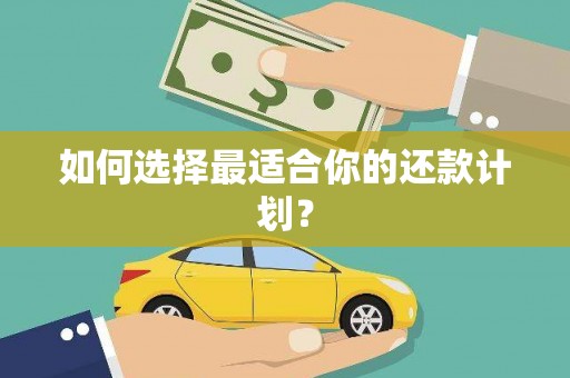 乌来如何选择最适合你的还款计划？