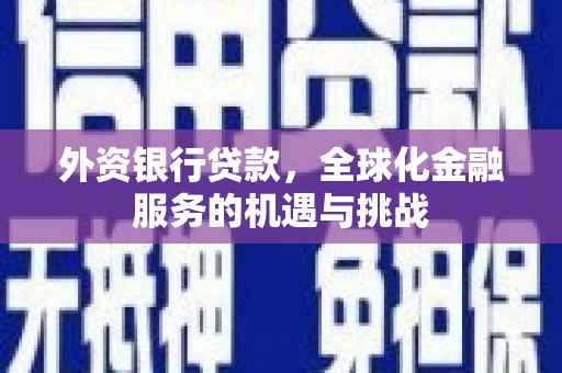 乌来外资银行贷款，全球化金融服务的机遇与挑战