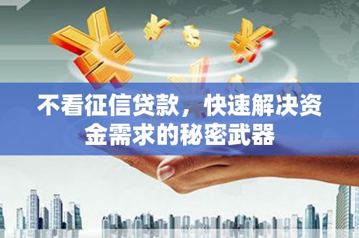 乌来不看征信贷款，快速解决资金需求的秘密武器