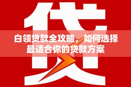 乌来白领贷款全攻略，如何选择最适合你的贷款方案